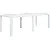 Image de Table De Jardin Blanc 220x90x72 Cm Plastique Aspect De Rotin Vidaxl