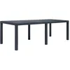 Image de Table De Jardin Anthracite 220x90x72 Cm Plastique Aspect Rotin Vidaxl