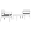 Image de vidaXL Salon de jardin 3 pcs plastique blanc 45620