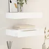 Image de vidaXL Étagères murales avec tiroirs 2 pcs Blanc 48 cm 276001