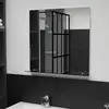 Image de Miroir Mural Avec Étagère 60x60 Cm Verre Trempé Vidaxl