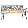 Image de Banc de jardin à motif rose - Bois - 122 x 51 x 73 cm