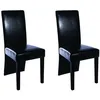 Image de Chaises À Manger Lot De 2 Noir Similicuir Vidaxl