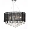 Image de Lustre moderne plafonnier 3 feux 85 pampilles cristal noir 60344