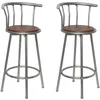 Image de Tabourets De Bar Lot De 2 Marron Acier Vidaxl