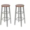 Image de Tabouret De Bar Lot De 2 Métal Avec Siège En Mdf Vidaxl