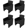 Image de Chaises À Manger Lot De 4 Noir Similicuir Vidaxl