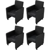 Image de vidaXL Chaises à manger lot de 4 noir similicuir 160183