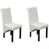Image de Chaises À Manger Lot De 2 Blanc Similicuir Vidaxl