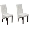 Image de vidaXL Chaises à manger lot de 2 blanc similicuir 60624