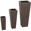 Image de Lits Surélevés De Jardin 3 Pcs Résine Tressée Marron Vidaxl