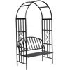 Image de vidaXL Voûte à roses de jardin avec banc