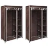Image de Garde-robe En Tissu 2 Pcs Marron Vidaxl