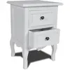 Image de Table De Chevet Avec 2 Tiroirs Mdf Blanc Vidaxl