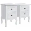 Image de vidaXL Table de chevet 2 pcs avec 2 tiroirs MDF Blanc