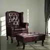 Image de Fauteuil Avec Repose-pied Marron Foncé Similicuir Vidaxl