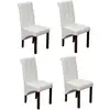 Image de Chaises À Manger Lot De 4 Blanc Similicuir Vidaxl