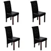 Image de vidaXL Chaises à manger lot de 4 noir similicuir 160316