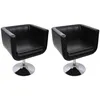 Image de Chaise De Bar Lot De 2 Cuir Artificiel Noir Vidaxl