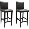 Image de Tabourets De Bar Lot De 2 Noir Similicuir Vidaxl
