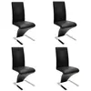 Image de Chaises À Manger Lot De 4 Noir Similicuir Vidaxl