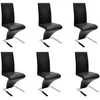 Image de Chaises À Manger Lot De 6 Noir Similicuir Vidaxl