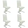 Image de Chaises À Manger Lot De 4 Blanc Similicuir Vidaxl