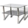 Image de Table Basse Avec 2 Étagères Verre Vidaxl