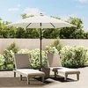 Image de Parasol Sable Blanc Avec Poteau En Acier 3 M Vidaxl