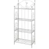 Image de Étagère pour plantes carrée blanche VIDAXL en métal - Contemporain - Design - 4 niveaux