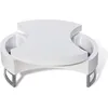 Image de vidaXL Table basse à forme réglable blanc brillant 240424