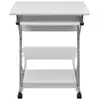 Image de Vidaxl bureau d'ordinateur compact avec plateau à clavier blanc 20053