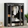 Image de Armoire Avec Compartiments Et Tiges 45 X 150 X 176 Cm Noir Vidaxl