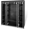 Image de vidaXL Armoire avec compartiments et tiges 45 x 150 x 176 cm Noir