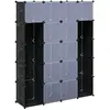 Image de Armoire Modulaire 14 Compartiments Noir Et Blanc 37x146x180,5cm Vidaxl