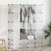 Image de Cabinet Modulable Avec 18 Compartiments Blanc 37x146x180,5 Cm Vidaxl