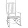 Image de Chaise À Bascule Avec Siège Incurvé Blanc Bois Vidaxl