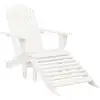 Image de Chaise De Jardin Avec Pouf Bois Blanc Vidaxl