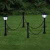 Image de vidaXL Barrière à Chaîne 2 Lampe Solaire et 2 Poteaux Jardin Terrasse Patio 40868