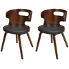 Image de Chaises À Manger Lot De 2 Marron Similicuir Vidaxl