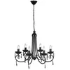 Image de Lustre Suspendu Noir 6 Douilles D'ampoule Vidaxl