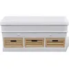 Image de vidaXL Banc dentrée et de rangement avec coussin 2 tiroirs Blanc