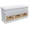 Image de Vidaxl banc d'entrée et de rangement avec coussin 2 tiroirs blanc 240806