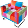 Image de Fauteuil Cube Avec Design De Patchwork Chrome Tissu Vidaxl