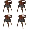 Image de Chaises À Manger Lot De 4 Marron Bois Courbé Et Similicuir Vidaxl