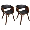 Image de vidaXL Chaises à manger lot de 2 marron bois courbé et similicuir 270043