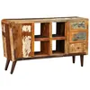 Image de Armoire Avec 1 Porte 4 Étagères 3 Tiroirs Bois Massif Récupéré Vidaxl