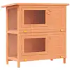 Image de Vidaxl clapier d'extérieur enclos pour petits animaux 4 portes bois
