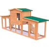 Image de vidaXL Clapier large pour petits animaux avec toits Bois