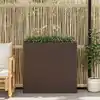 Image de Lit Surélevé De Jardin Avec 4 Pots Résine Tressée Marron Vidaxl